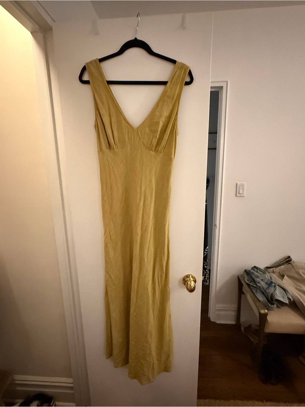 Rachel Pally Mustard Yellow V-Neck Maxi Dress